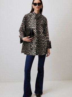 Geniş Manşetli Desenli Gömlek