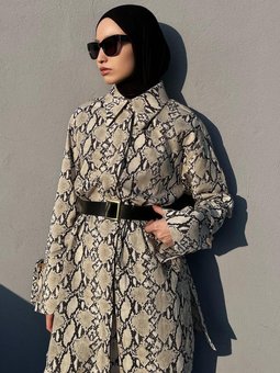 Geniş Manşetli Desenli Gömlek