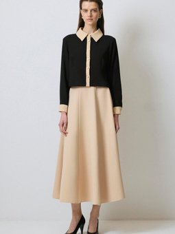 Gold Düğmeli Kısa Krep Gömlek