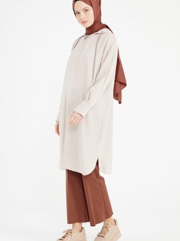 Gabardin İspanyol Paça Pantolon Kahve