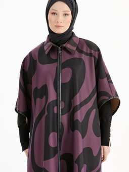 Kamuflaj Desen Pelerin Siyah