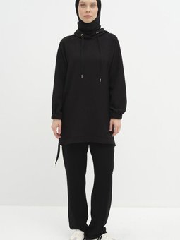 Kapüşonlu Sweat Siyah