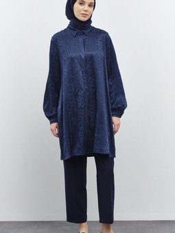 Taş Yapıştırmalı Jakar Tunik I?ndigo