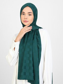 Diamond Dama Desen Zümrüt Yeşili Şal