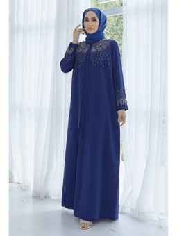 İndigo Lina Büyük Beden Abiye Elbise