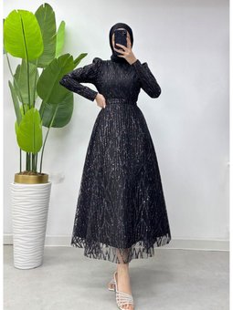 İşleme Detaylı Piriltili Tesettur Abi̇ye