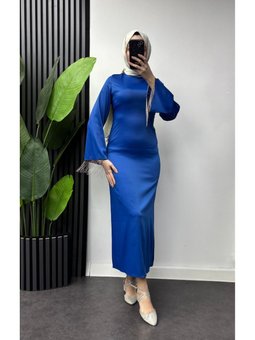 Kolları Zinir Detaylı Kalem Tesettür Abiye Elbise