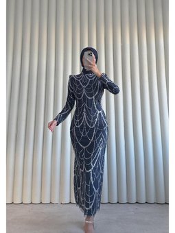 Yeni Sezon İşleme Detaylı Kalem Tesettür Abiye Elbise