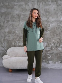 Mint Yarım Fermuar Spor İkili Takım