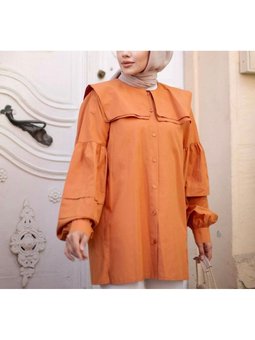 Yaka Detaylı Tesettür Gömlek