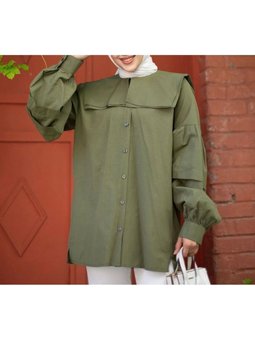 Yaka Detaylı Tesettür Gömlek