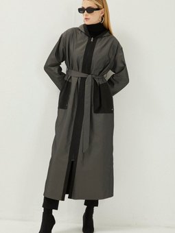 Kapüşonlu Fermuar Kapamalı Siyah Giy Çık 13347