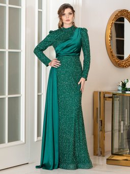 Zümrüt Yeşili Abiye Elbise