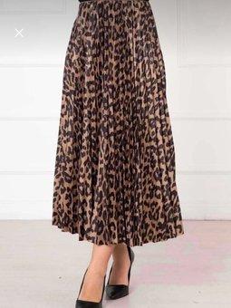 Leopar Desenli Piliseli Etek