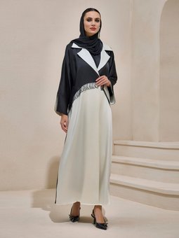Ekru Elegant Abaya Siyah