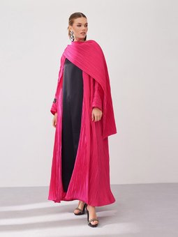 Fuşya Piliseli Abaya