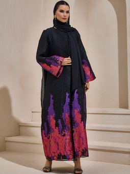 Mor Sapphıre Abaya Pembe