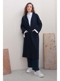 Kolu Katlamalı Sweat Hırka Lacivert