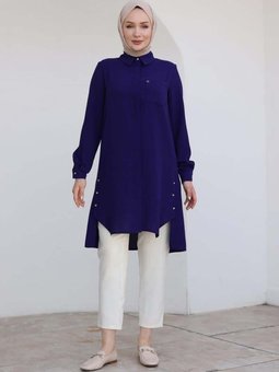 Armalı Gömlek Tunik Mor