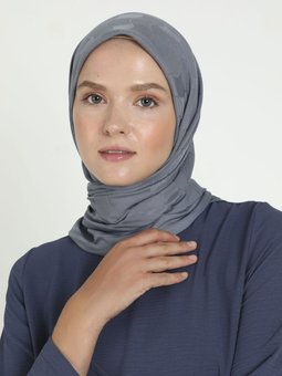 Jakarlı Gri Eşarp Rosıe