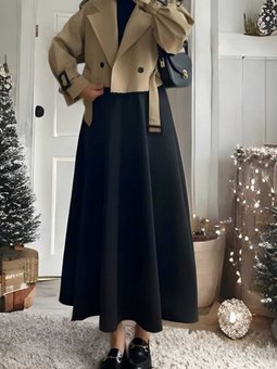 Arkası Fermuarlı Scuba Kloş Etek