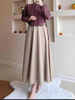 Scuba Kumaş Kloş Etek