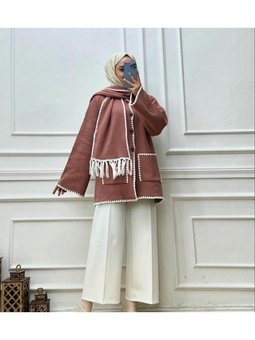 Tesettür Hırka Atkılı Kalın Triko