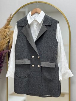 Beliz Kapak Cepli Buklet Yelek Fs1238 Antrasit