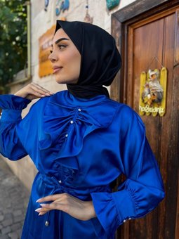 Kadın Saten Tesettür Tasarım Takım