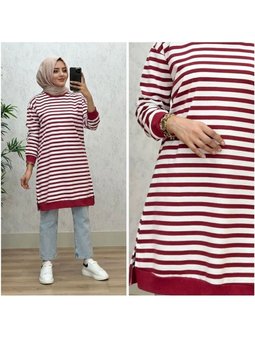Battal Çizgili İki İplik Tunik