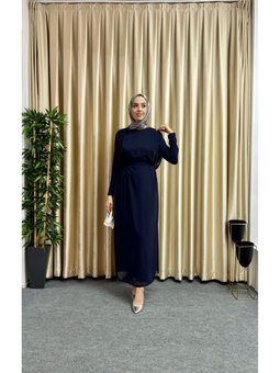 Şifon Seyyar Kemerli Uzun Tulum Elbise