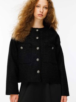 Antik Metal Düğmeli Siyah Ceket