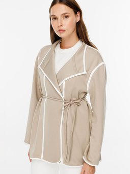 Kontrast Biyeli Scuba Taş Hırka