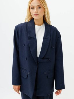 Premium Kruvaze Lacivert Blazer Ceket