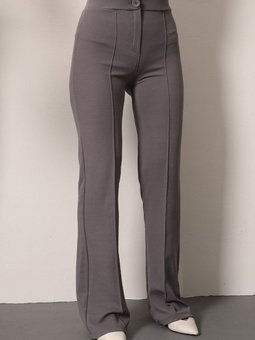 Gri Çimalı İspanyol Paça Pantolon
