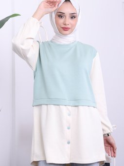 Mint Kol Bağlamalı Tunik