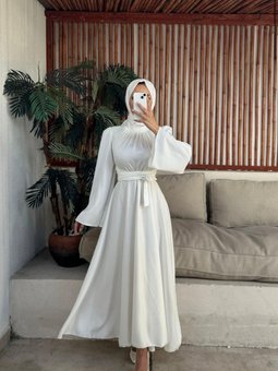 Beyaz Nikah Abiye Elbisesi