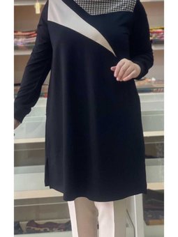 Kazayağı Detaylı I?ki I?plik Sweat Siyah9149