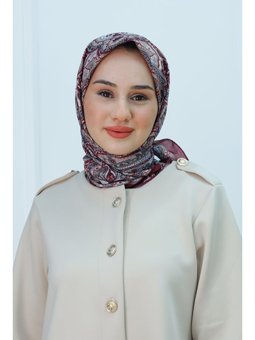 Etnik Desen Soft Bordo Eşarp