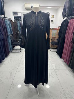 Bulut Desenli Atlas Kumaş Kışlık Ferace