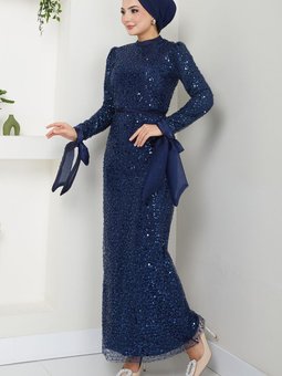 Manşeti Bağlamalı Abiye Elbise 5624end900 M Laci