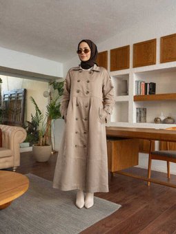 6632 Reglan Kollu Süs Pileli Lens Ceket Açık Haki