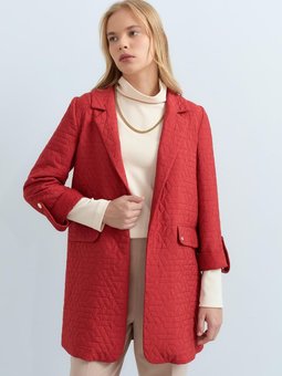 İnce Kapitone Kolu Katlanabilir Ceket Kiremit