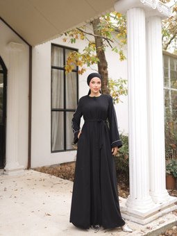 Nissra Gizli Patlı Biyeli Abaya Kol Ferace Nsr505801