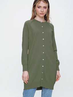 Merserize Triko Hırka Orta Boy H 300 Haki