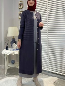 Manolya Antrasit Triko Hırka