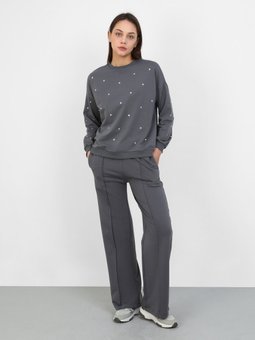 Trok Detaylı Sweatshirt Antrasit