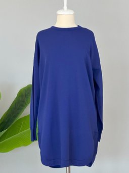 Nuss Merserize Oval Kesim Tunik 1200 Saks Mavisi