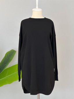 Nuss Merserize Oval Kesim Tunik 1200 Siyah