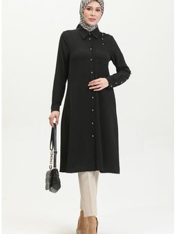 Düğmeli Tunik 1015 05 Siyah